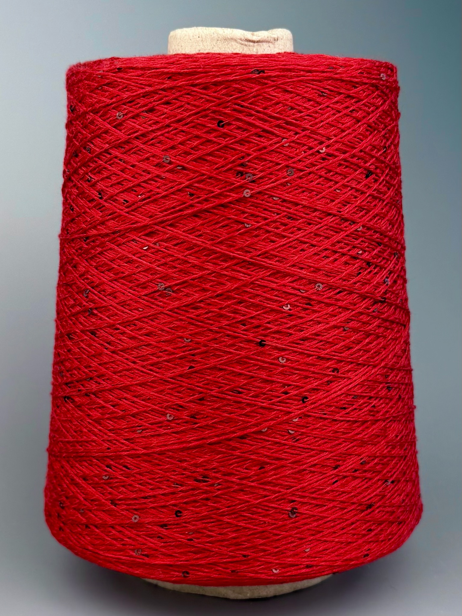 Art. Rouge Royale – 100 % Maulbeerseide mit Pailletten col. Intensives Königsrot 570 m / 100 g foto 2